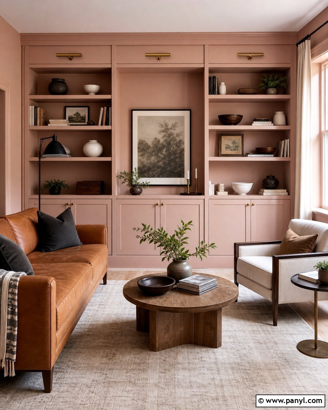Blush Pink Built In Shelves - 35 Blush Pink Walls