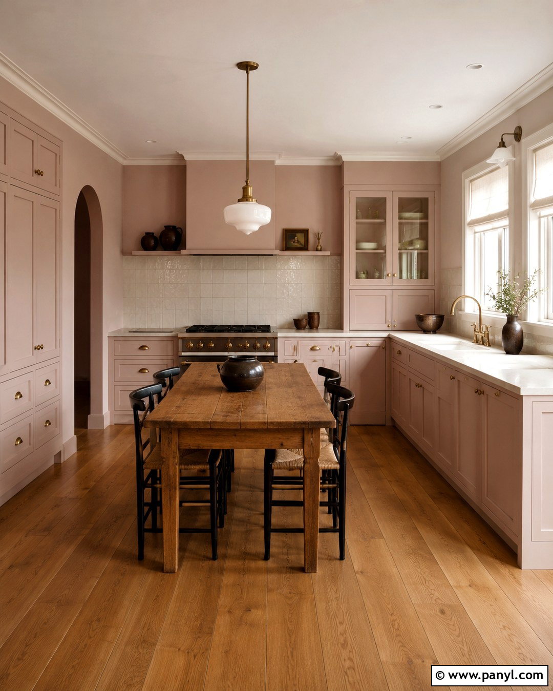 Blush Pink Cabinets Matching Pink Walls - 20 Cabinets Matching Wall Color Ideas