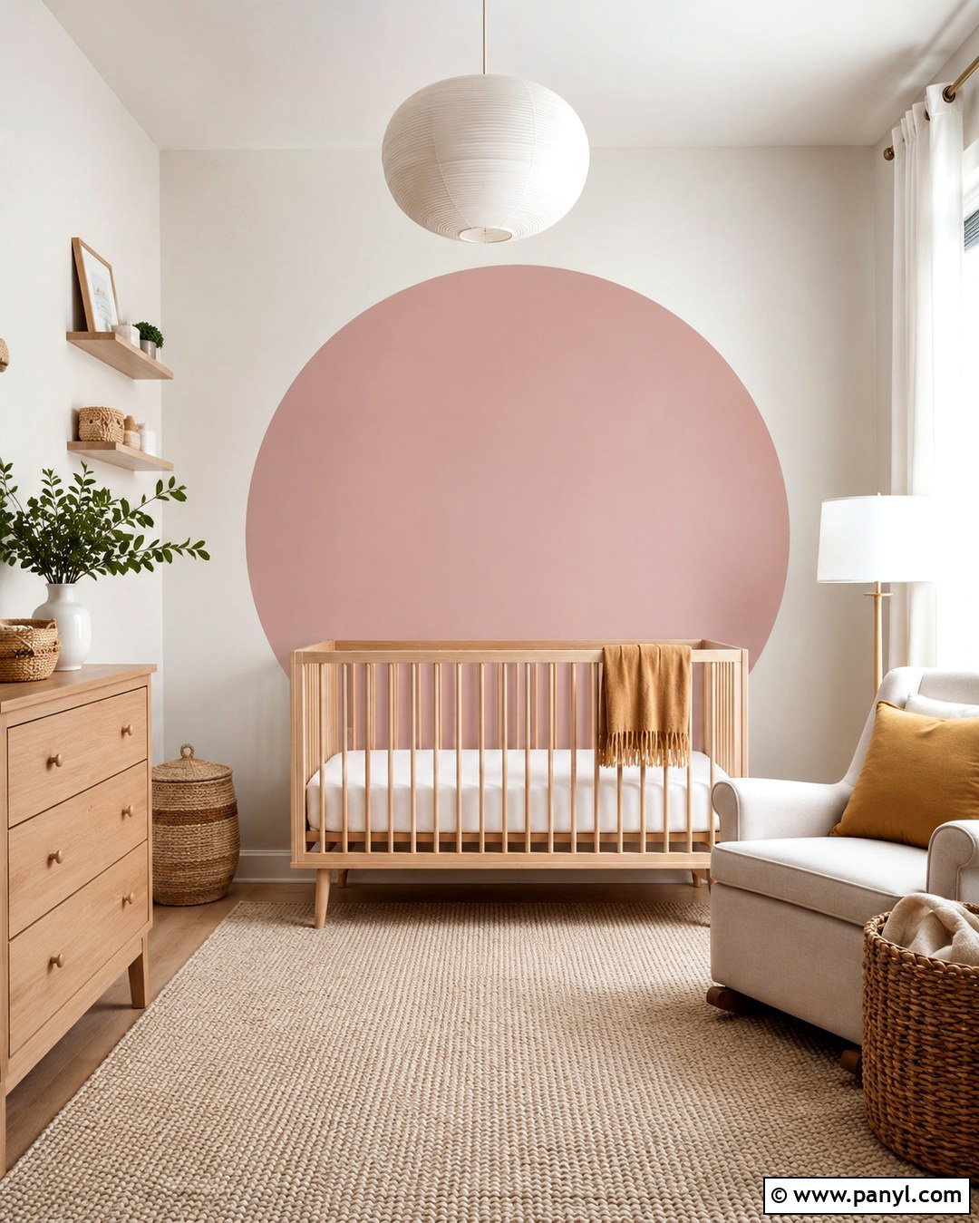 Blush Pink Circle Wall Paint - 20 Color Block Wall Paint Inspiration Ideas