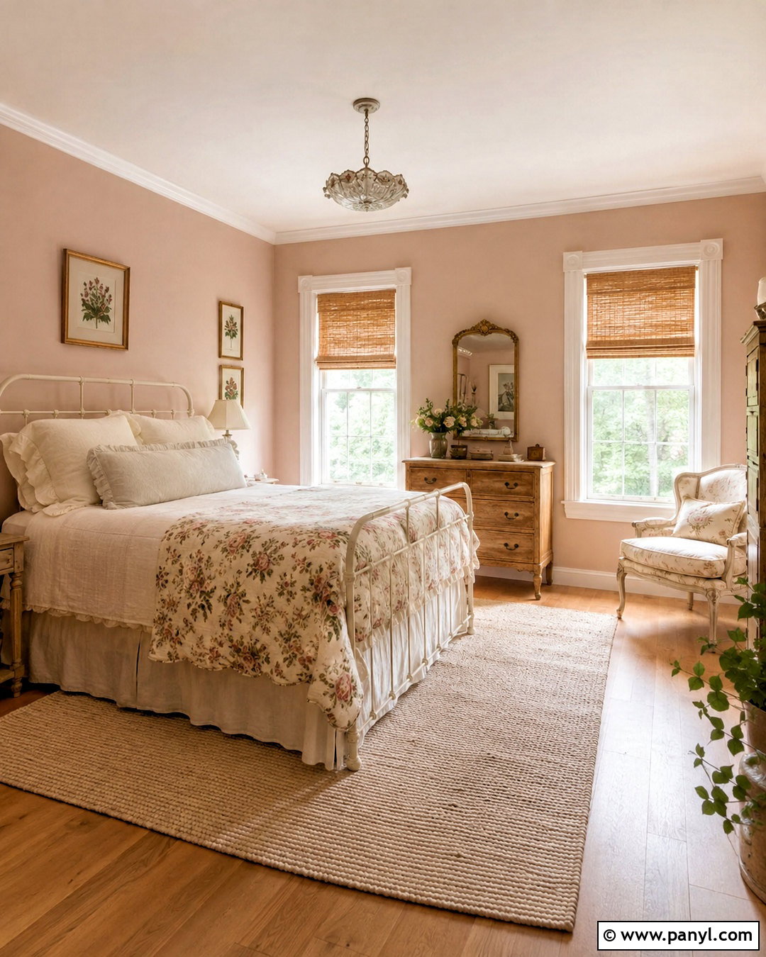 Blush Pink Cottage Guest Room - 20 cottage paint colors interior ideas