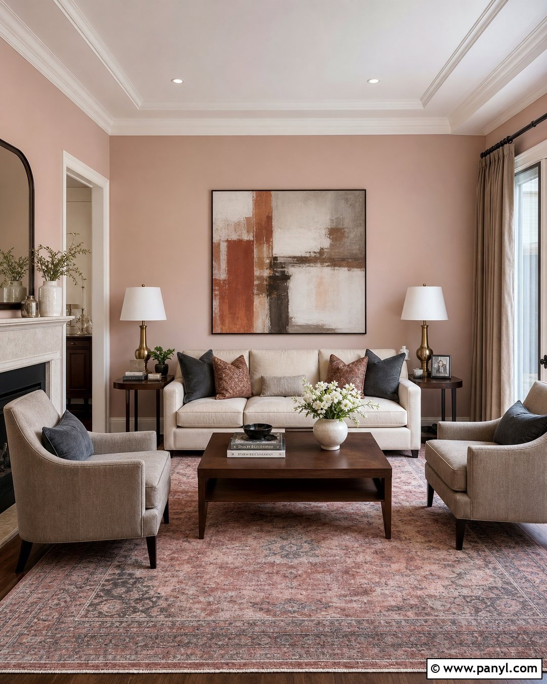 Blush Pink Drawing Room Walls - 30 drawing room wall color ideas