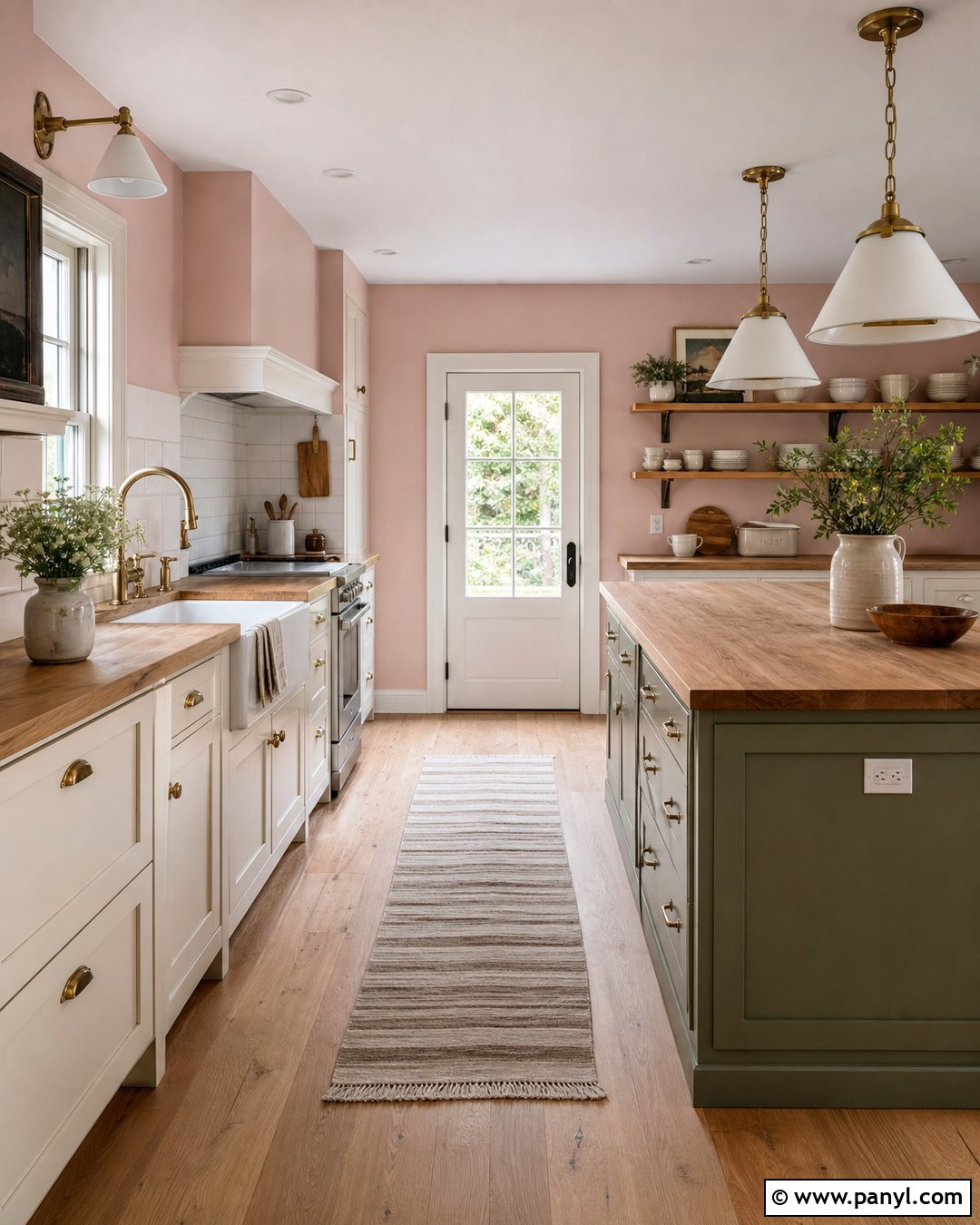 Blush Pink Farmhouse Kitchen Walls - 20 Rustic Pink Wall Color Ideas