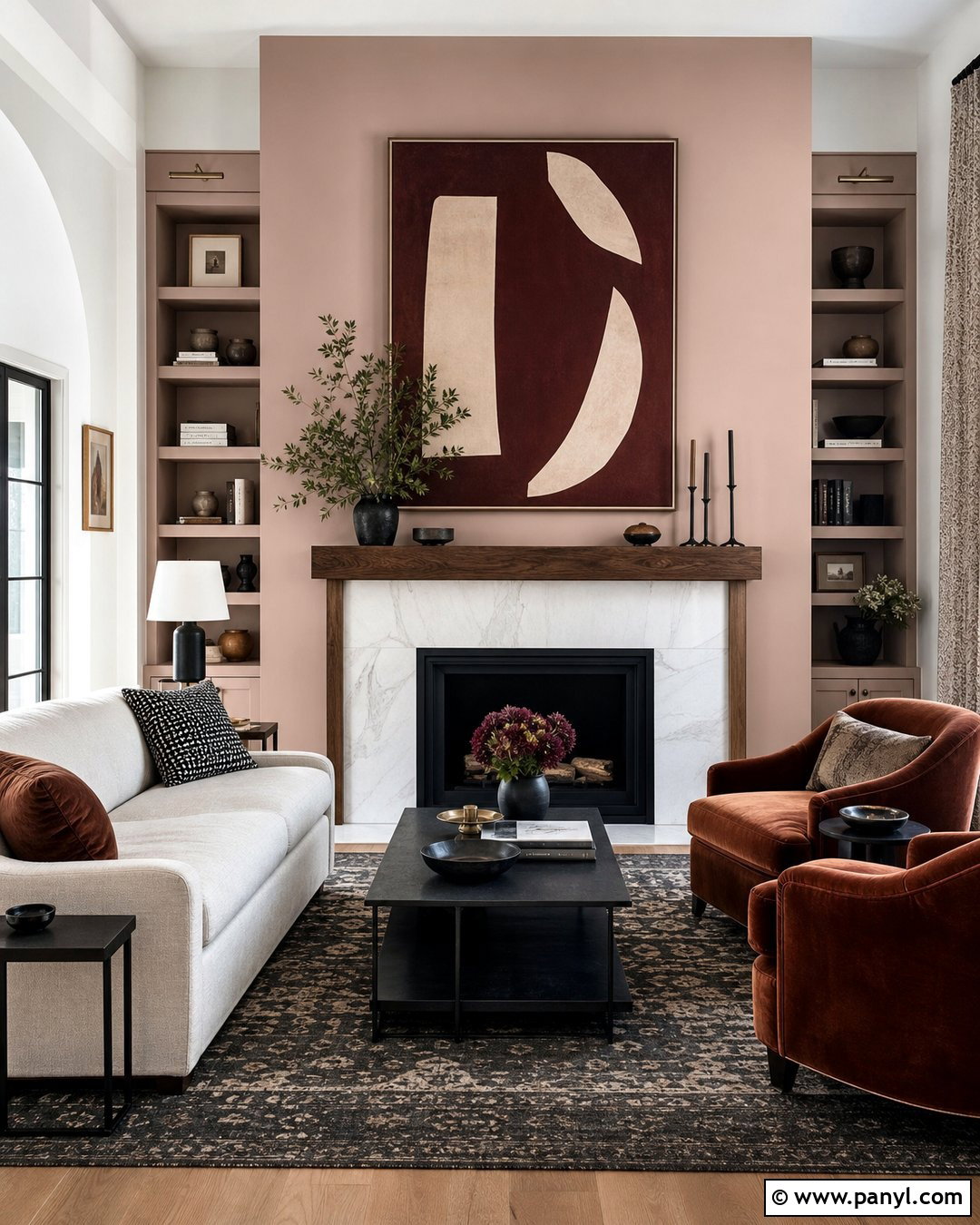 Blush Pink Fireplace Wall - 25 Fireplace Wall Paint Ideas