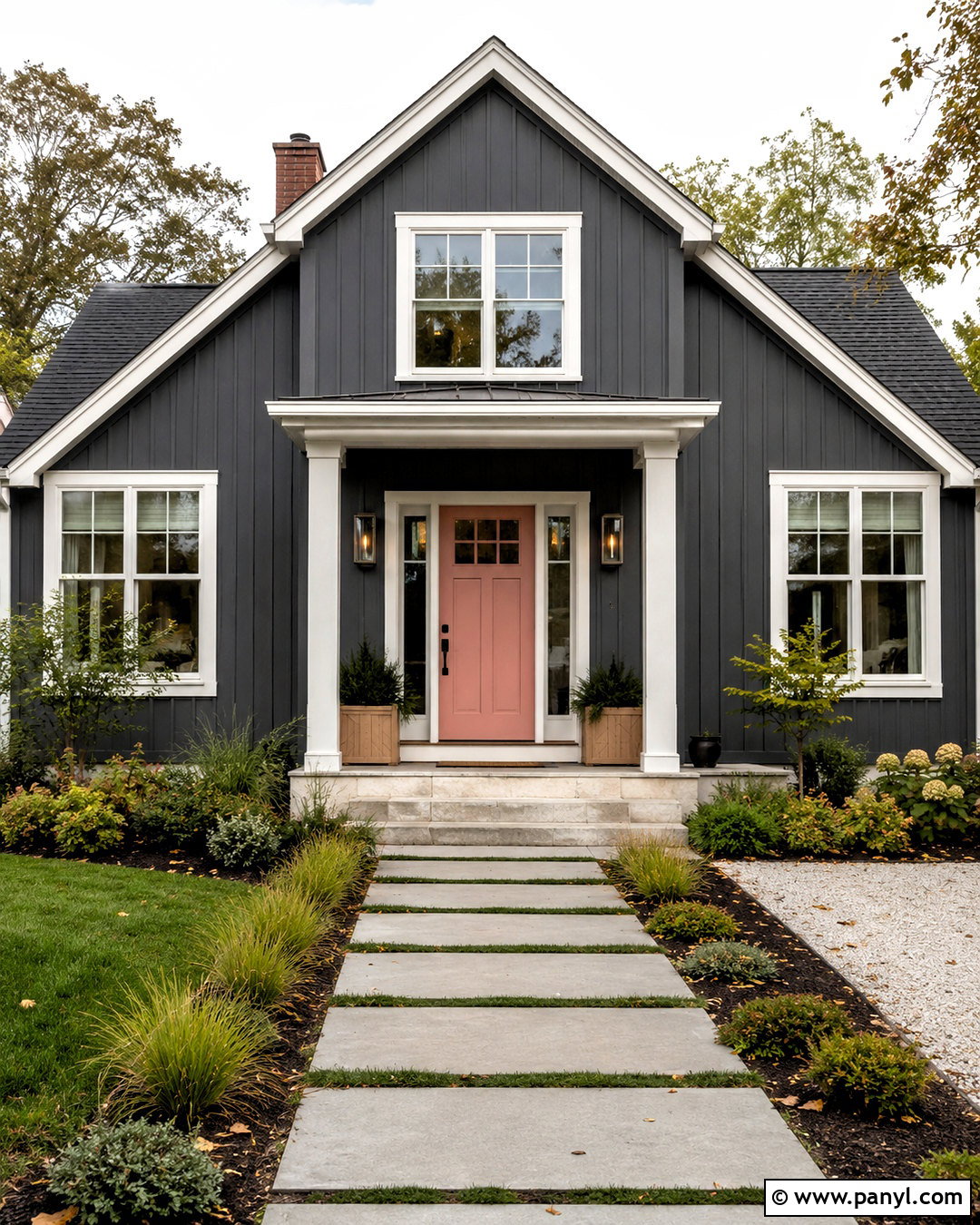 Blush Pink Front Door - 20 door colors for gray house ideas