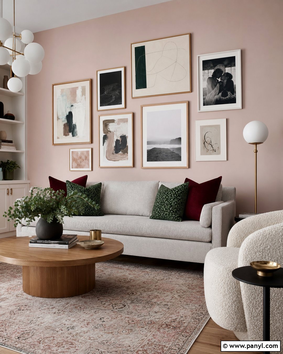 Blush Pink Gallery Wall - 25 Gallery Wall Colors