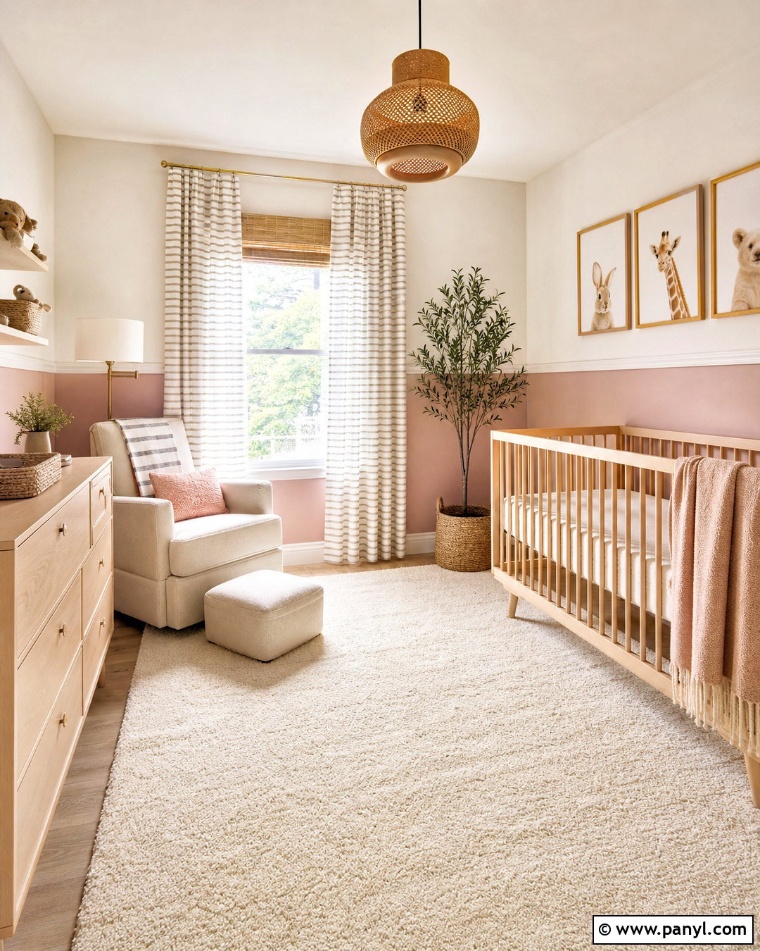 Blush Pink Half Wall Nursery - 20 painting half wall ideas