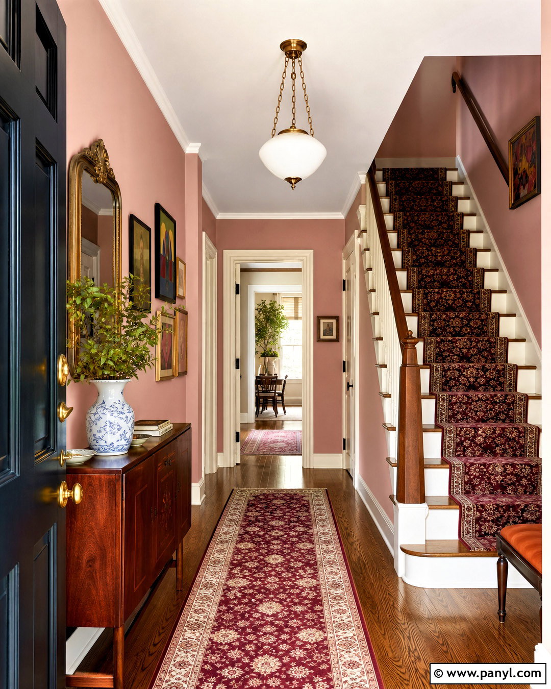 Blush Pink Hallway - 20 hallway colour schemes