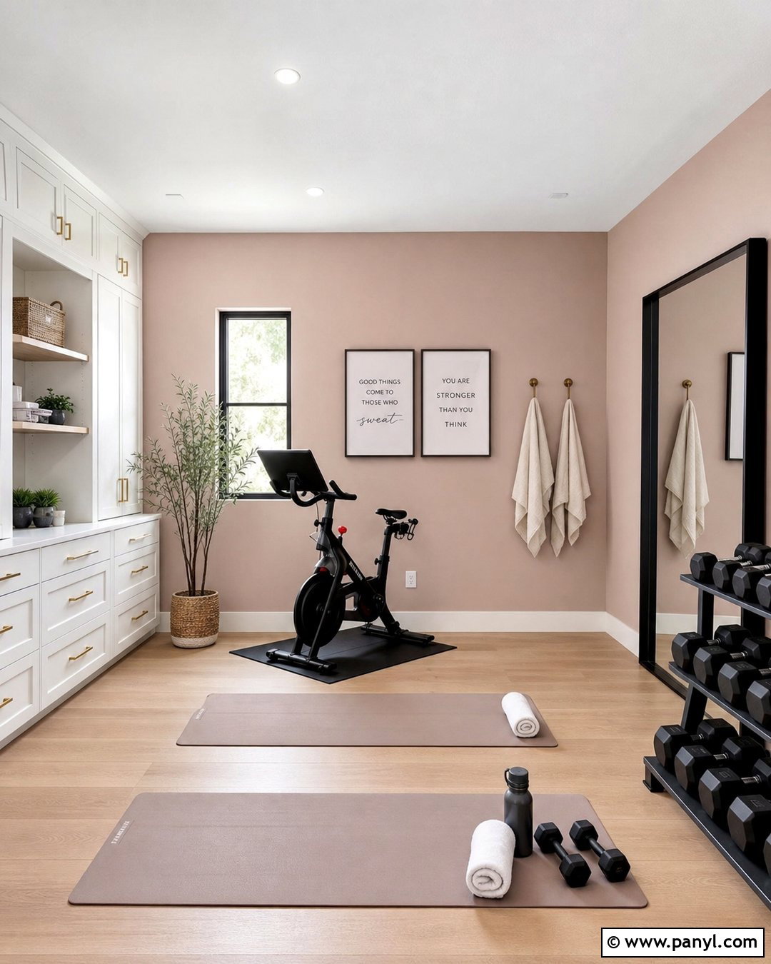 Blush Pink Home Gym Walls - 30 Home Gym Wall Color Ideas