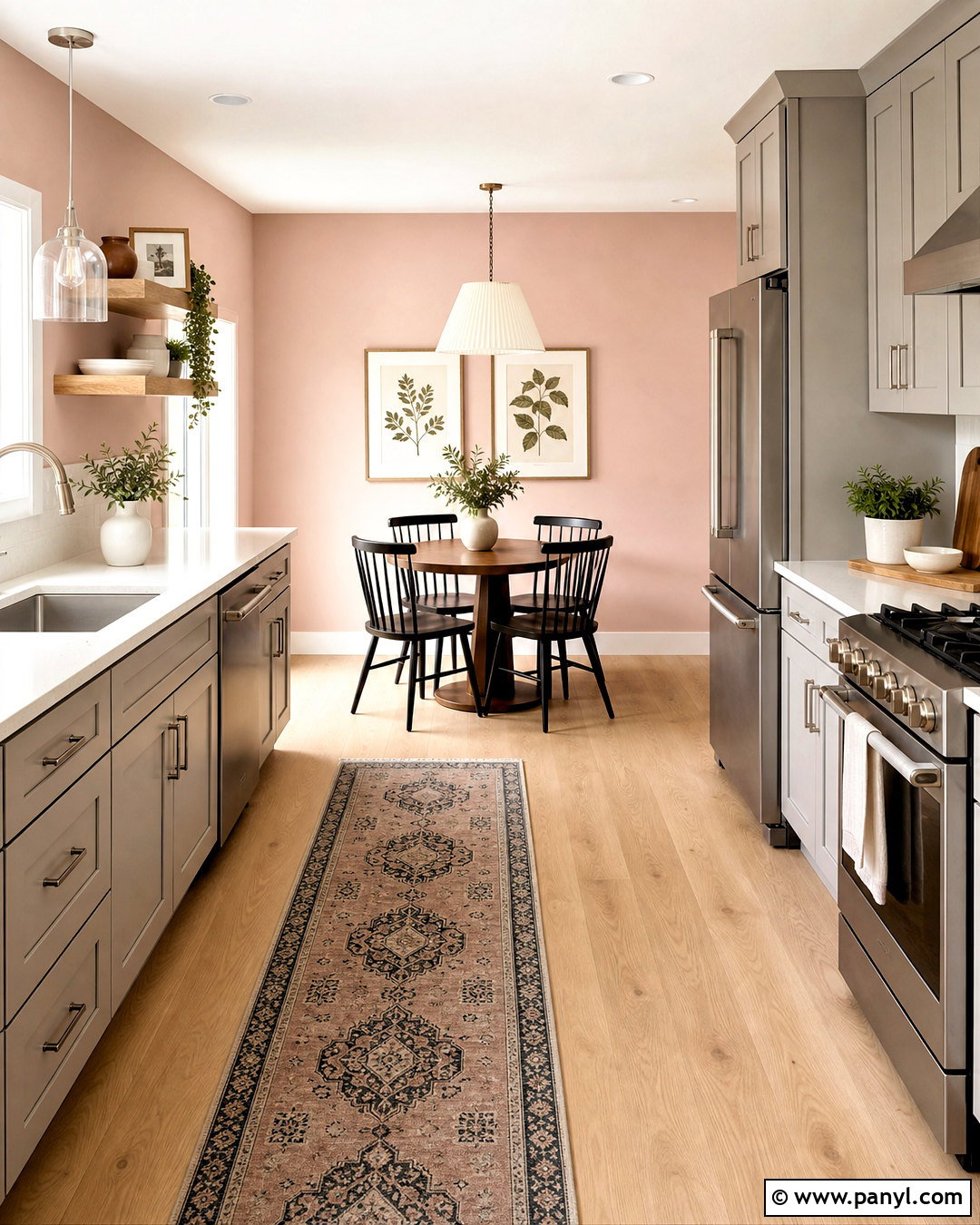 Blush Pink Kitchen Wall - 20 color wall ideas