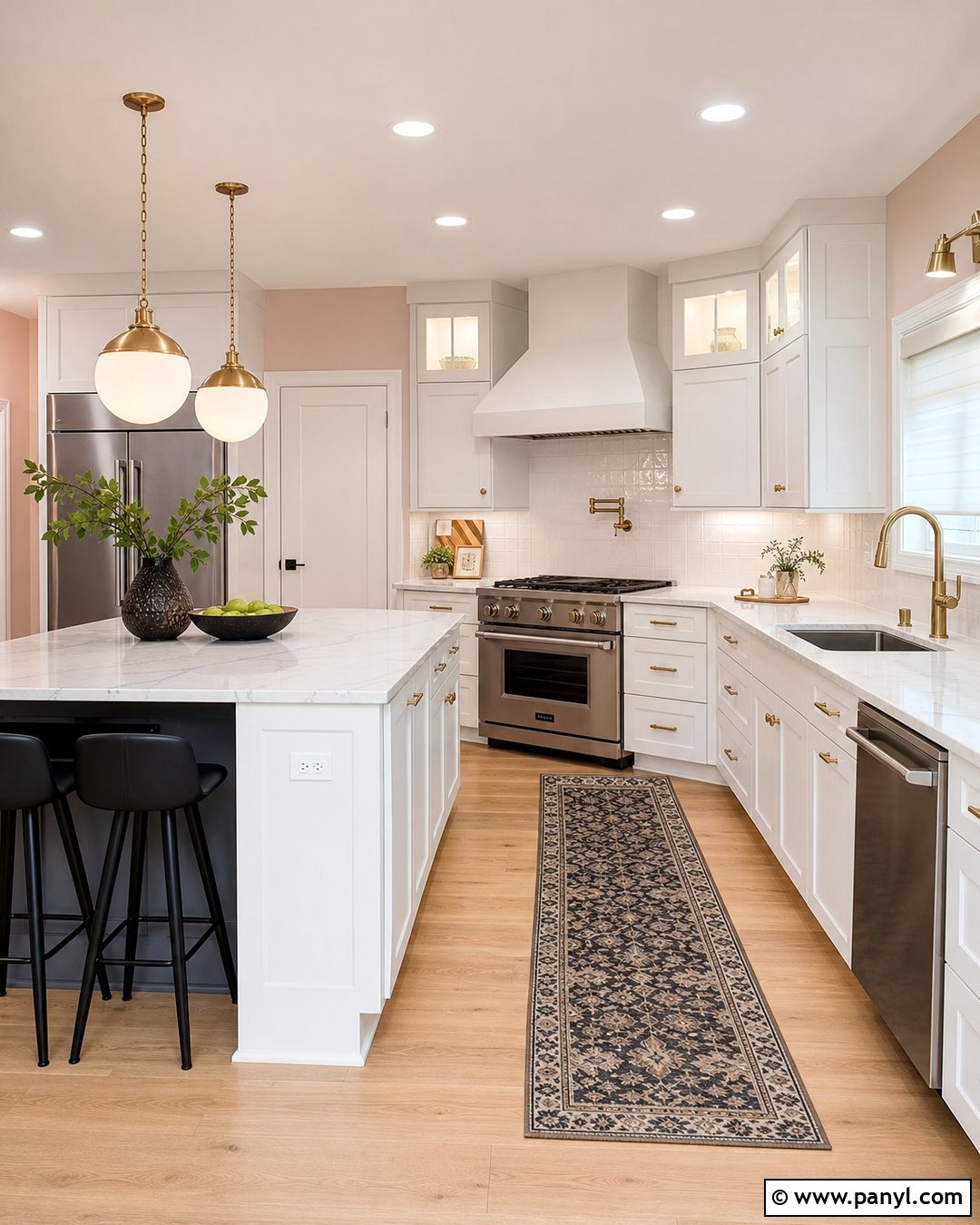 Blush Pink Kitchen Walls - 30 White Kitchen Wall Color Ideas