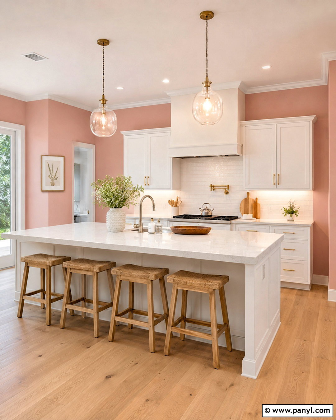 Blush Pink Kitchen Walls With White Cabinets - 40 pink kitchen walls