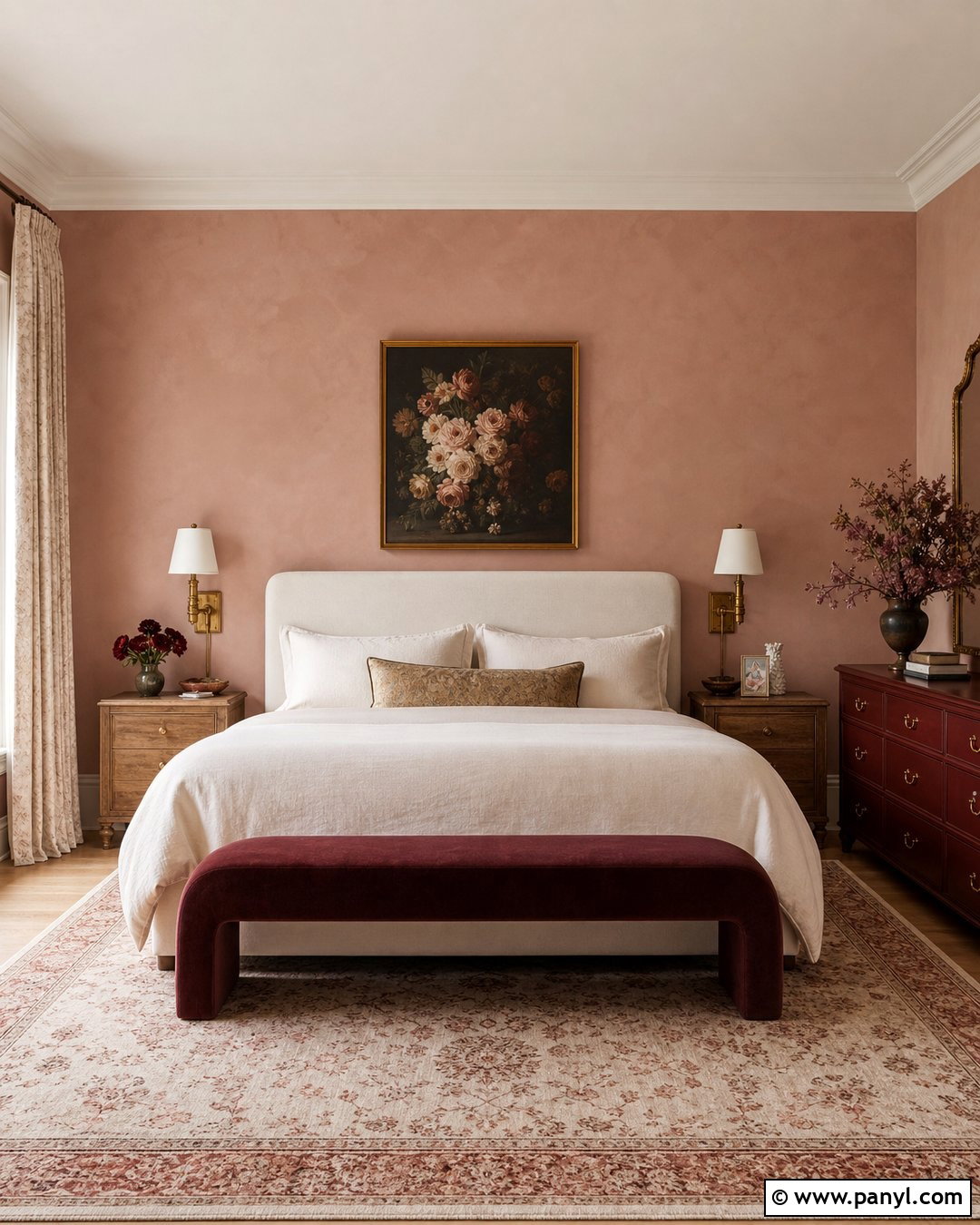 Blush Pink Limewash And Burgundy - 25 Limewash Color Combinations