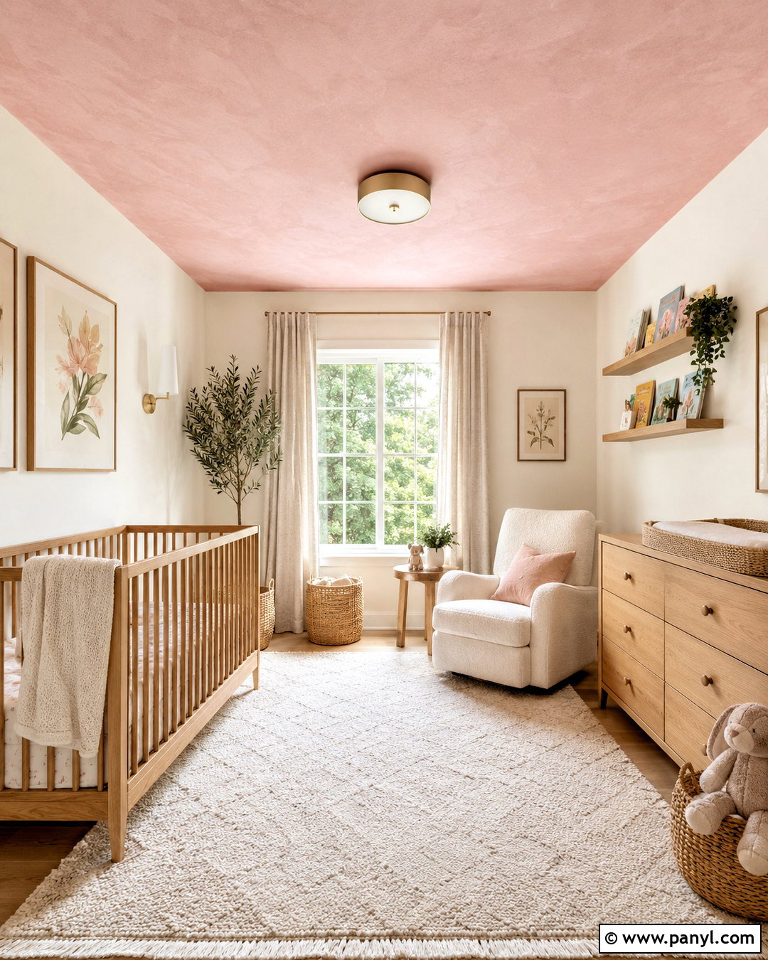 Blush Pink Limewash Ceiling Nursery - 20 limewash ceiling ideas