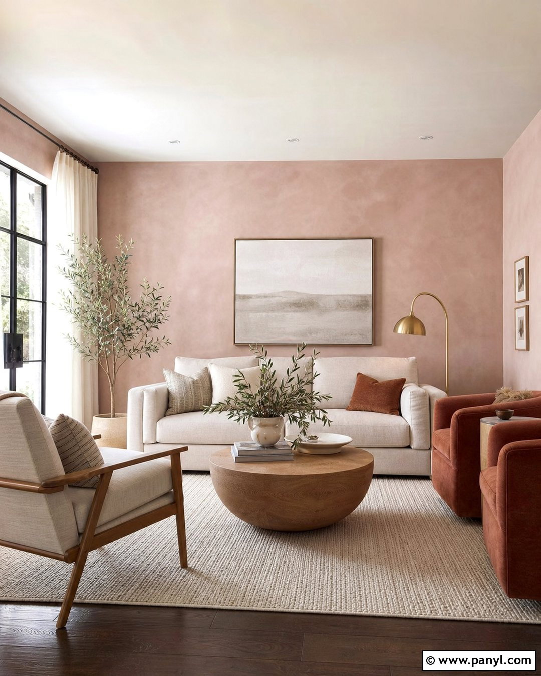 Blush Pink Limewash Living Room - 25 Limewash Pink Walls