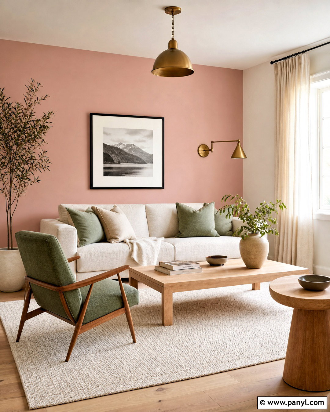 Blush Pink Living Room Accent Wall - 20 accent wall colors living room ideas