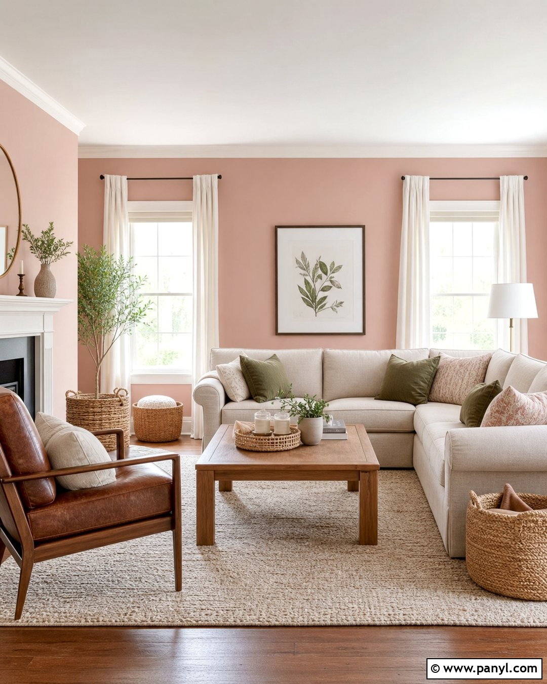Blush Pink Living Room Walls - 35 Pink Painted Walls