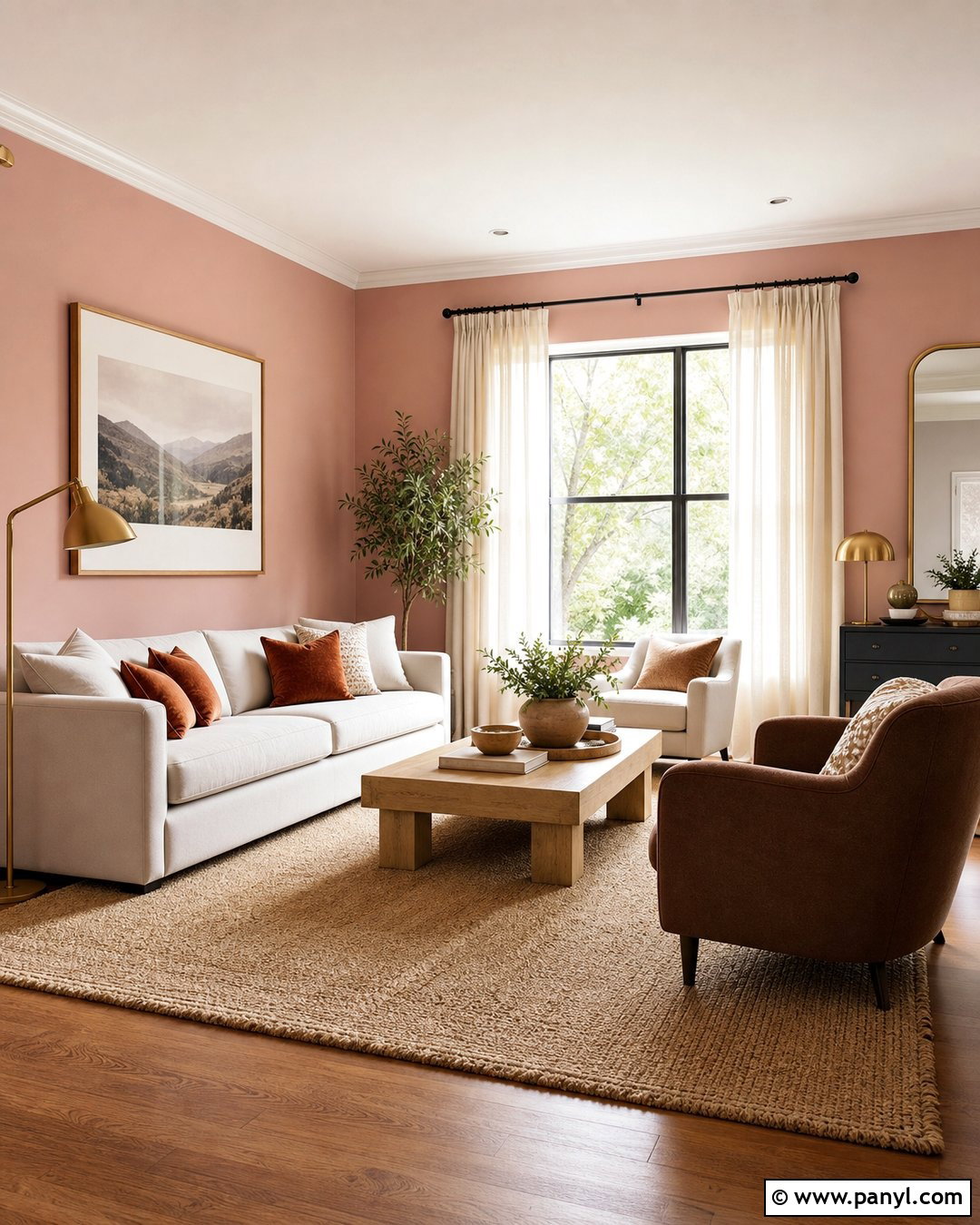Blush Pink Living Room Walls - 50 Pink Wall Ideas