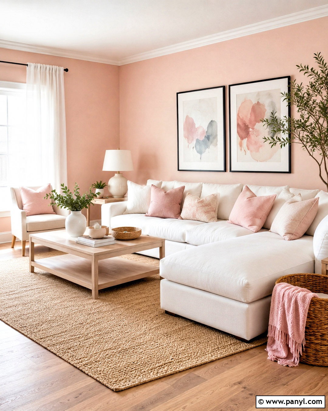 Blush Pink Living Room With Gray - 20 blush pink living room ideas