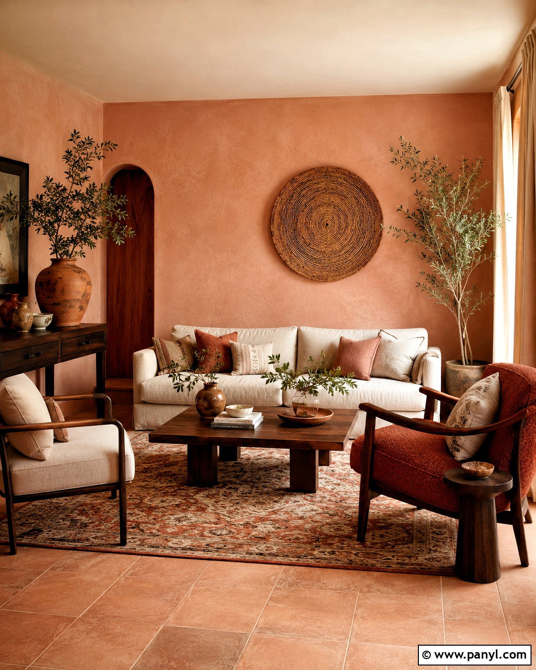 Blush Pink Living Room With Terracotta - 20 blush pink living room ideas