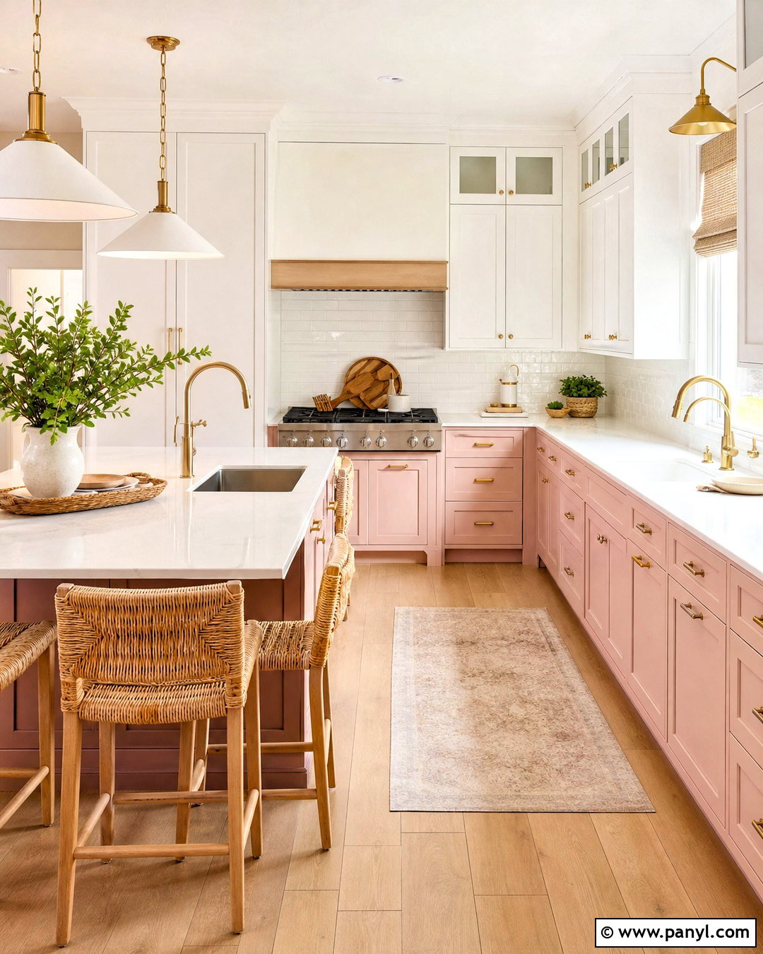 Blush Pink Lower Cabinets And White Upper Cabinets - 20 white and pink kitchen ideas
