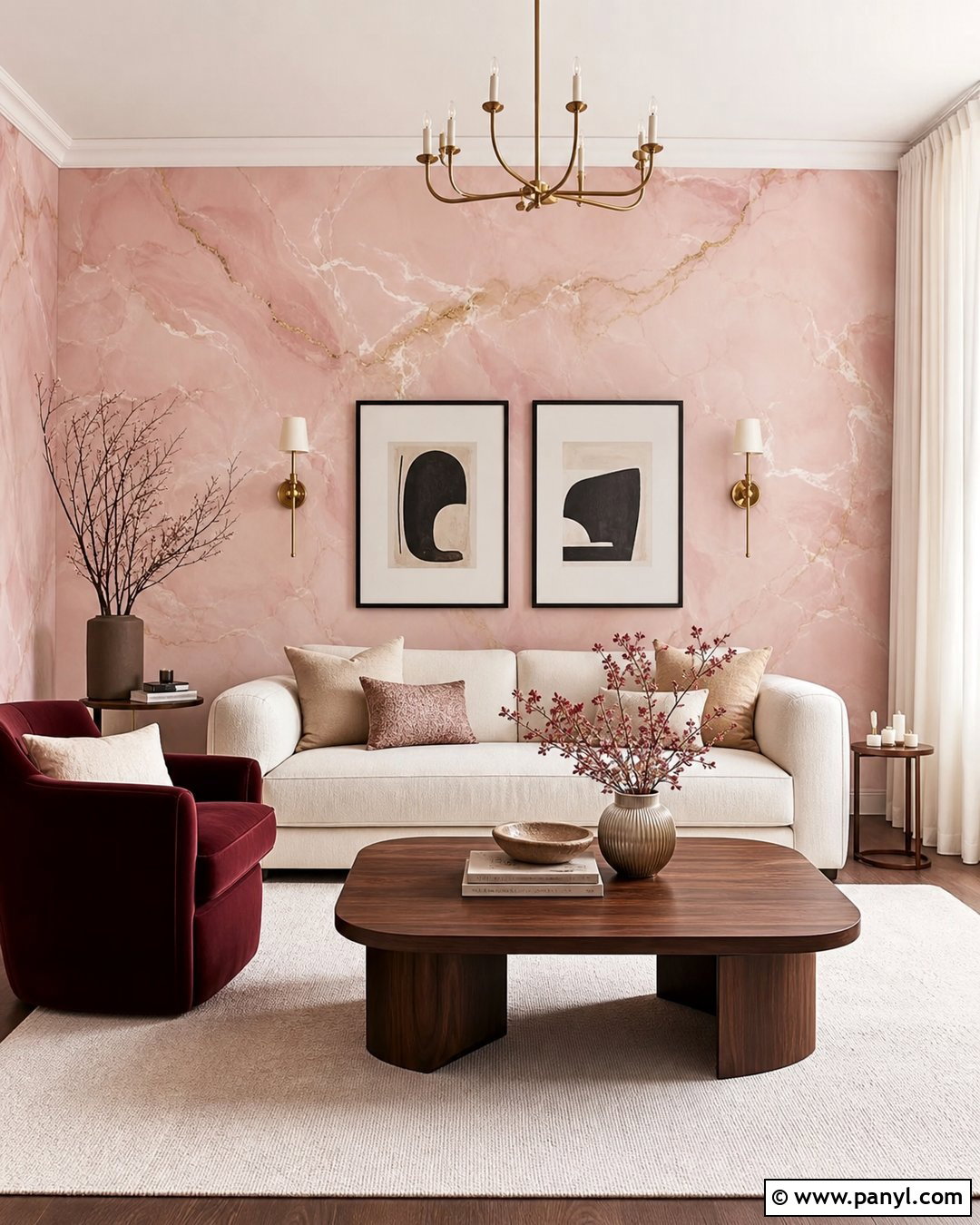 Blush Pink Marble Wallpaper Living Room - 30 Marble Wallpaper Living Room Ideas