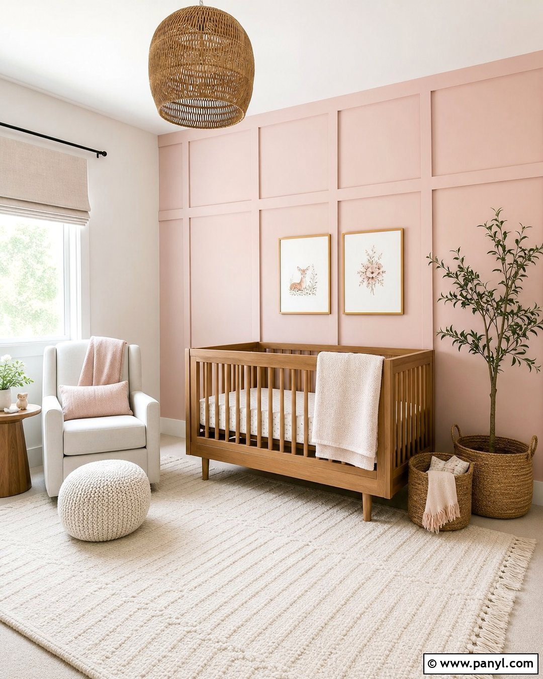 Blush Pink Nursery Board And Batten Wall - 20 Accent Wall Nursery Girl Pink Ideas