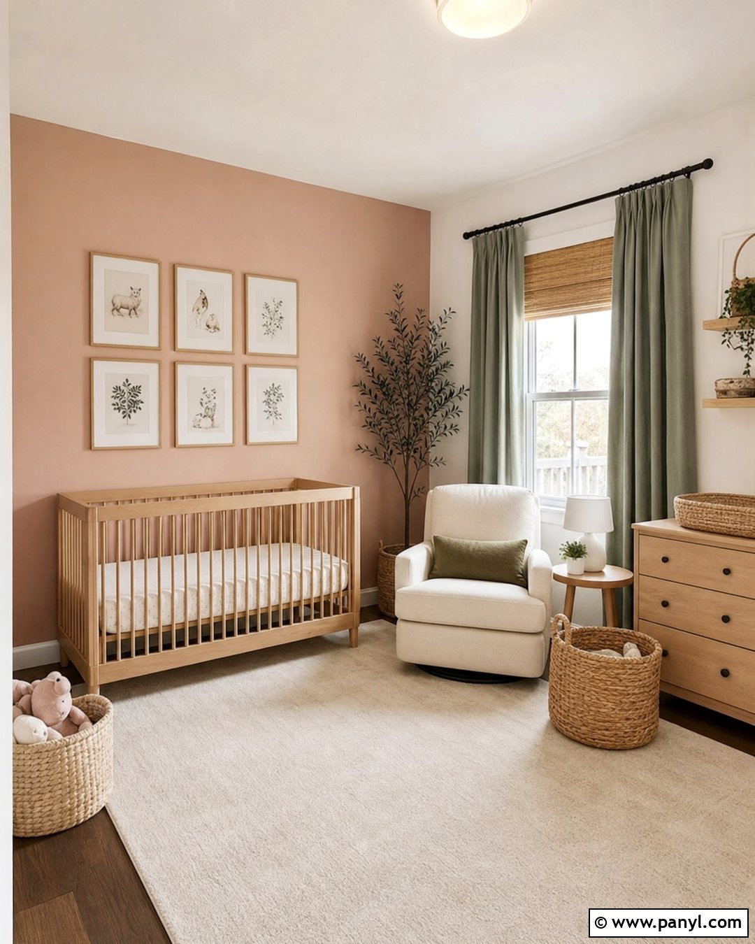 Blush Pink Nursery Painted Wall - 20 Room One Wall Painted Ideas