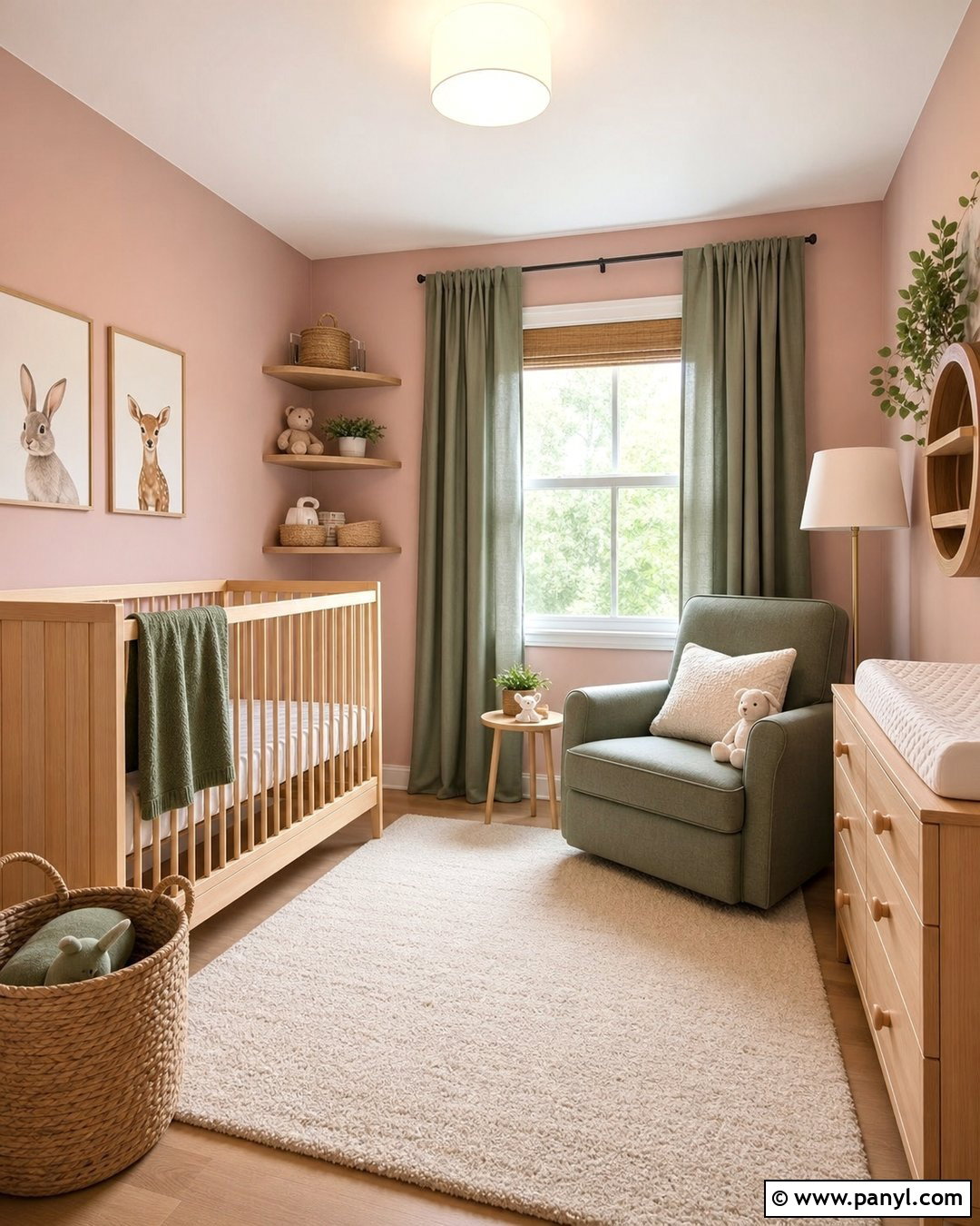Blush Pink Nursery With Sage Green Decor - 35 Blush Pink Walls