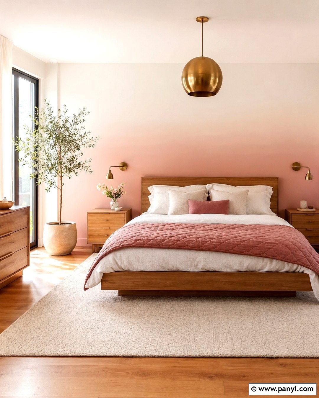 Blush Pink Ombre Bedroom Wall - 20 Pink Ombre Wall Paint Ideas