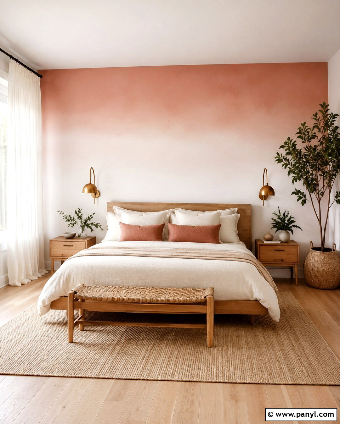 Blush Pink Ombre Bedroom Wall - 20 Ombre Pink Wall Ideas