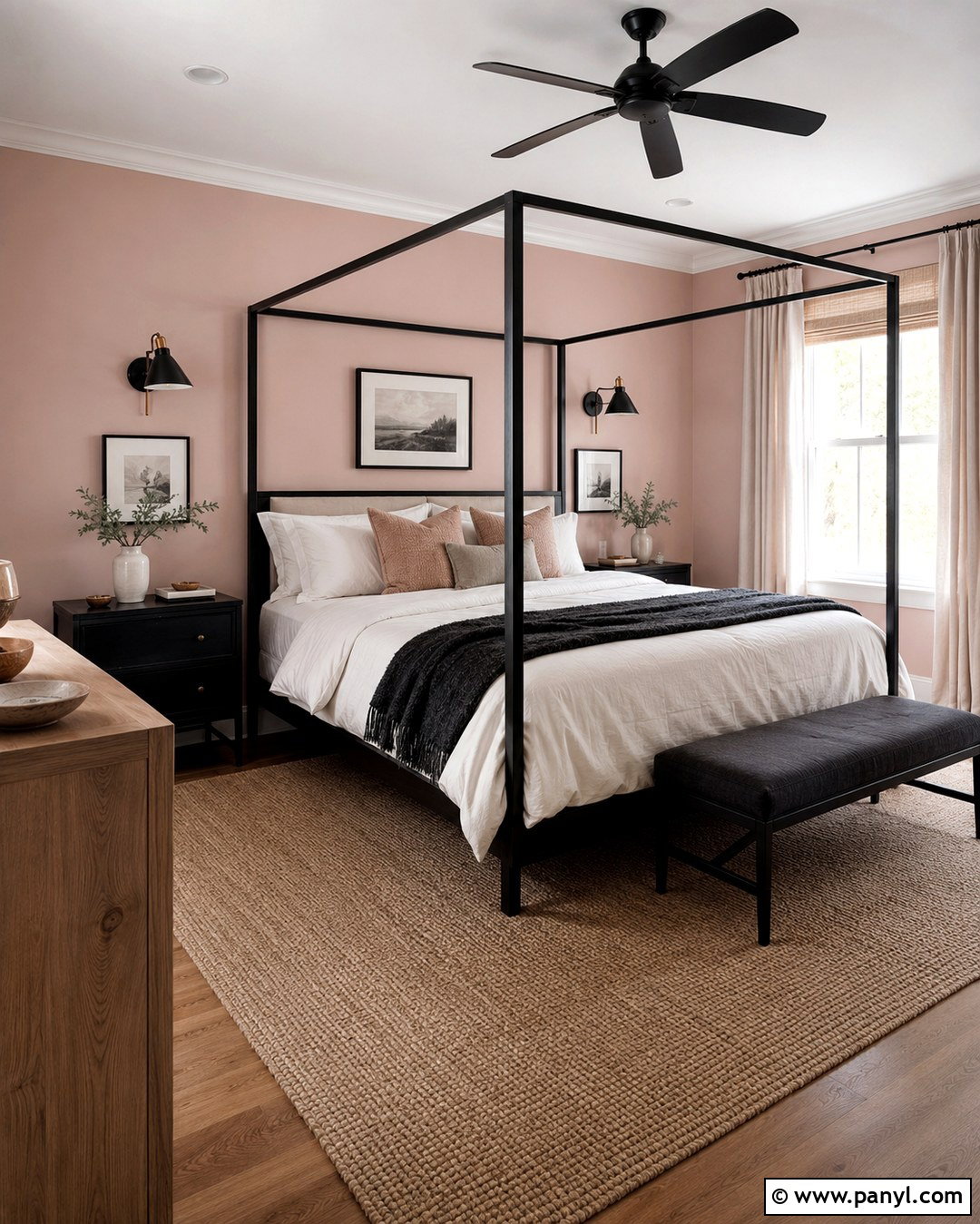 Blush Pink Paint With Black And White - 20 Paint Colors That Go With Black And White Ideas