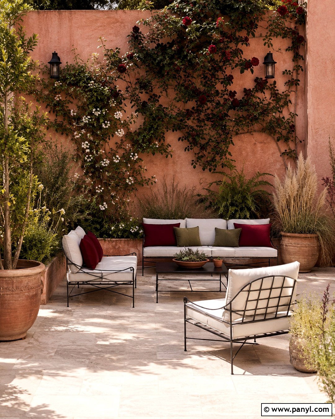 Blush Pink Patio Wall - 20 Patio Wall Color Ideas