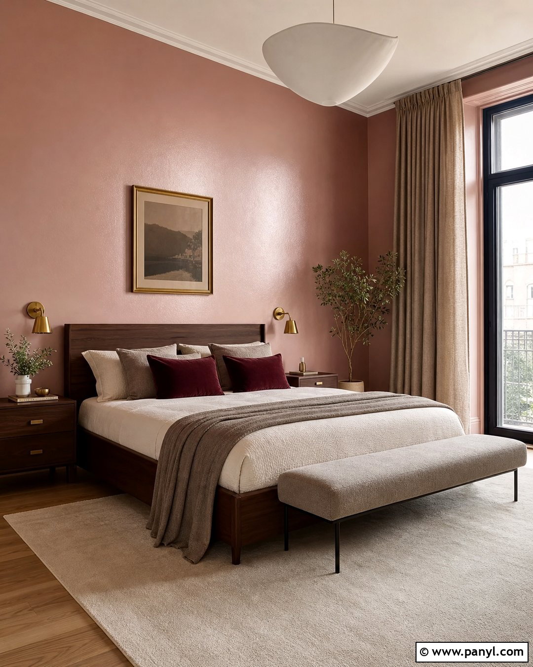 Blush Pink Satin Bedroom Walls - 30 satin paint on walls