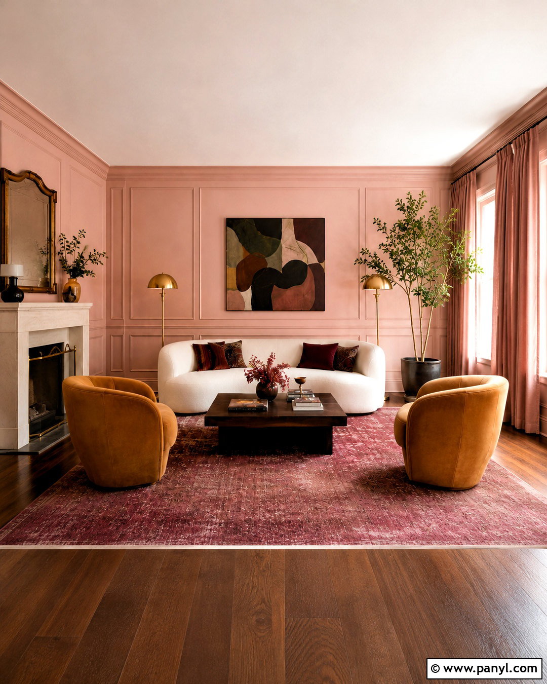 Blush Pink Sitting Room Walls And Trim - 35 trim and walls same color ideas