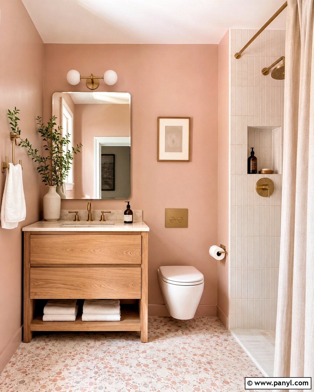 Blush Pink Small Bathroom - 20 paint colors for small bathrooms