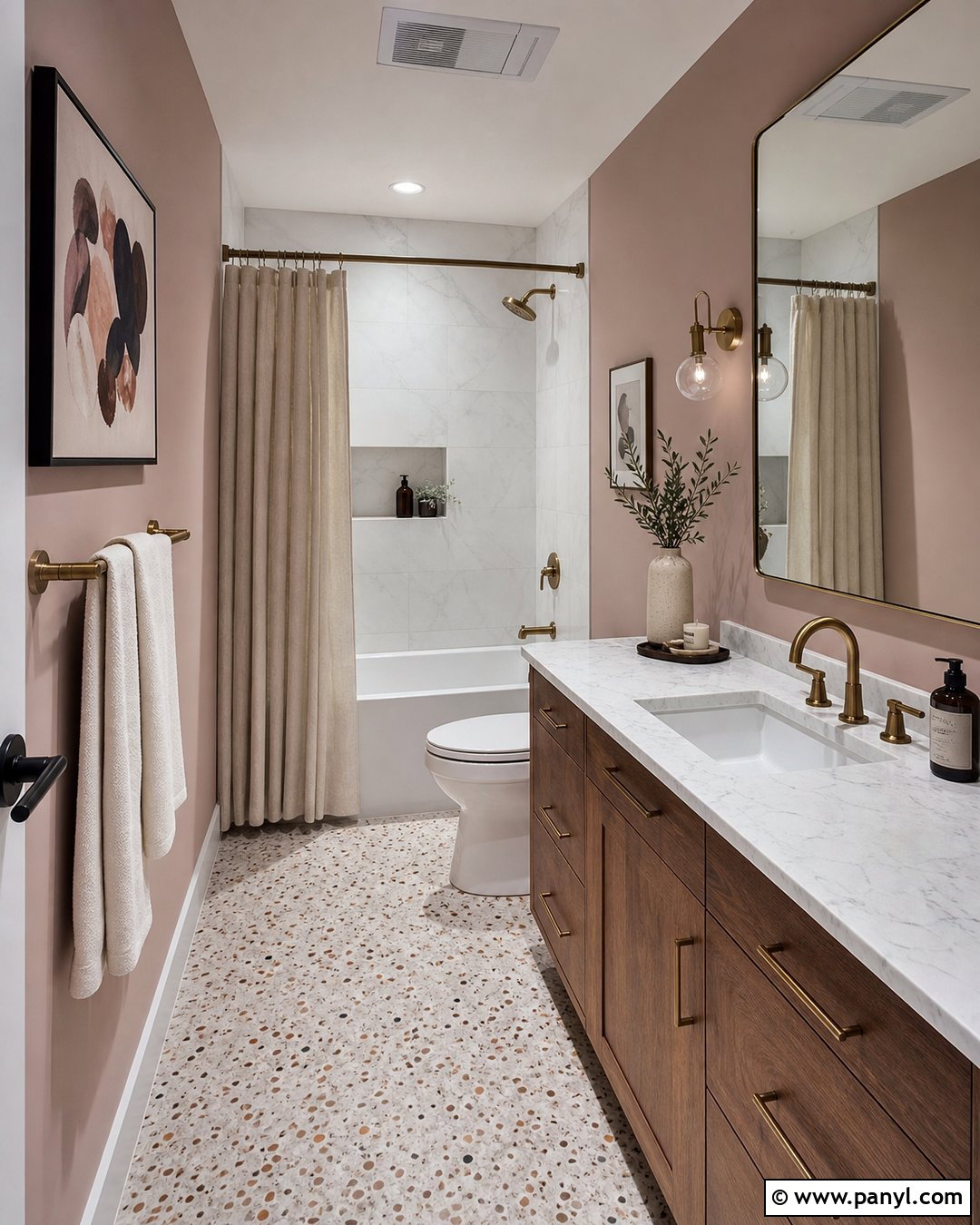 Blush Pink Small Bathroom Walls - 25 Small Bathroom Wall Color Ideas
