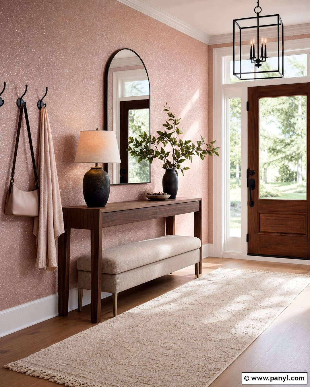 Blush Pink Sparkle Entryway Wall - 20 Pink Sparkle Paint For Walls