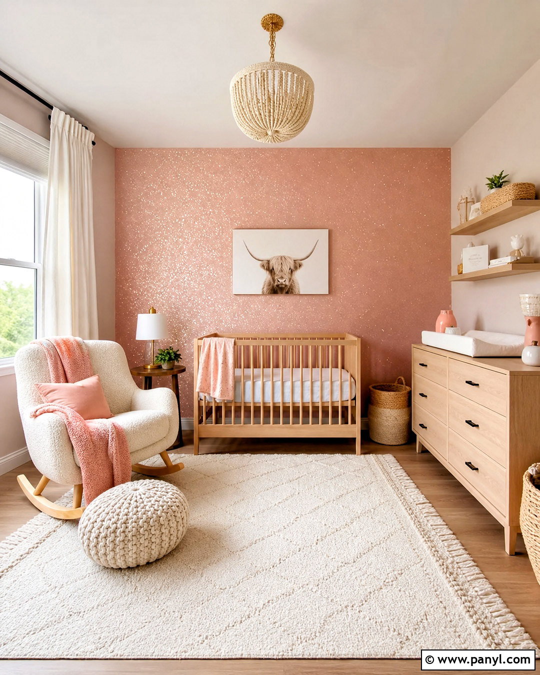 Blush Pink Sparkly Wall Nursery - 20 sparkly walls