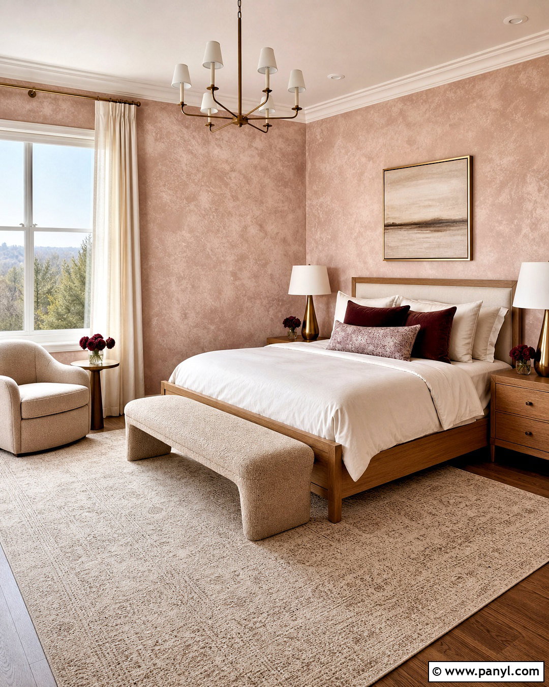 Blush Pink Sponge Painted Walls - 20 sponge painting walls ideas