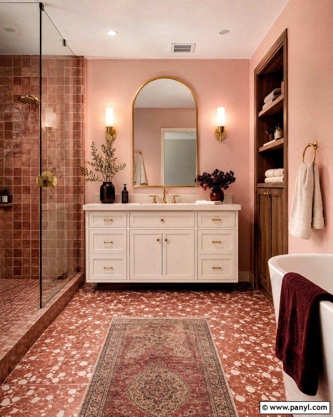 Blush Pink Wall Color With Brown Tiles - 20 Wall Color With Brown Tiles