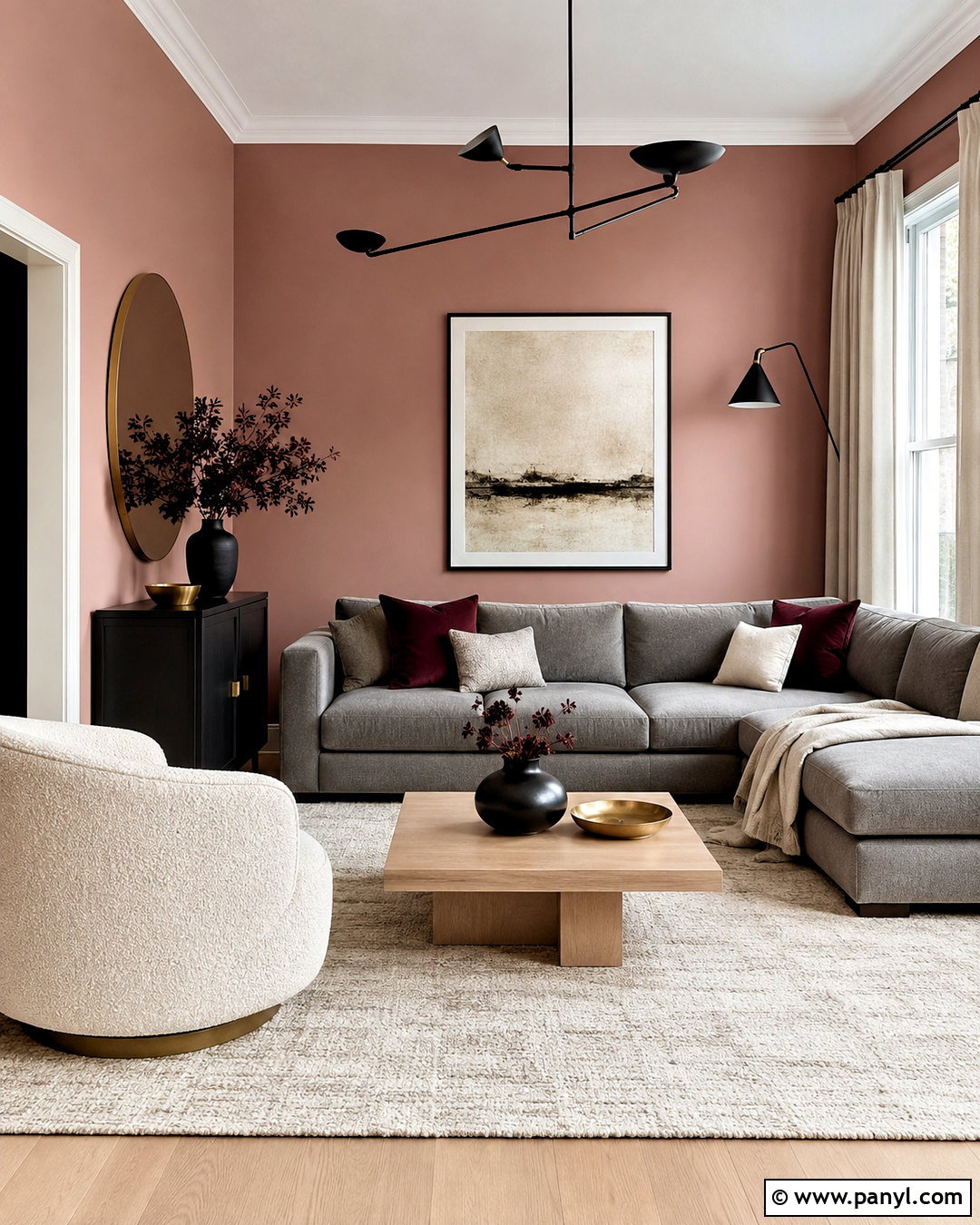 Blush Pink Walls With A Gray Sofa - 20 What Colour Walls With Grey Sofa Ideas