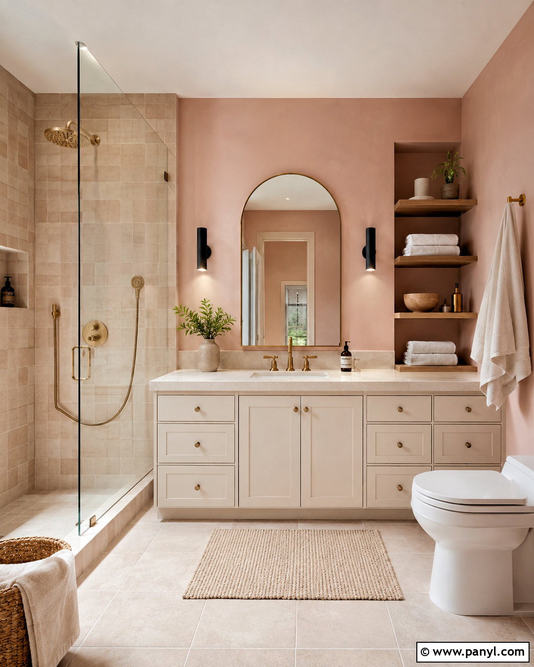 Blush Pink Walls With Beige Bathroom Tiles - 20 What Color Goes With Beige Bathroom Tiles