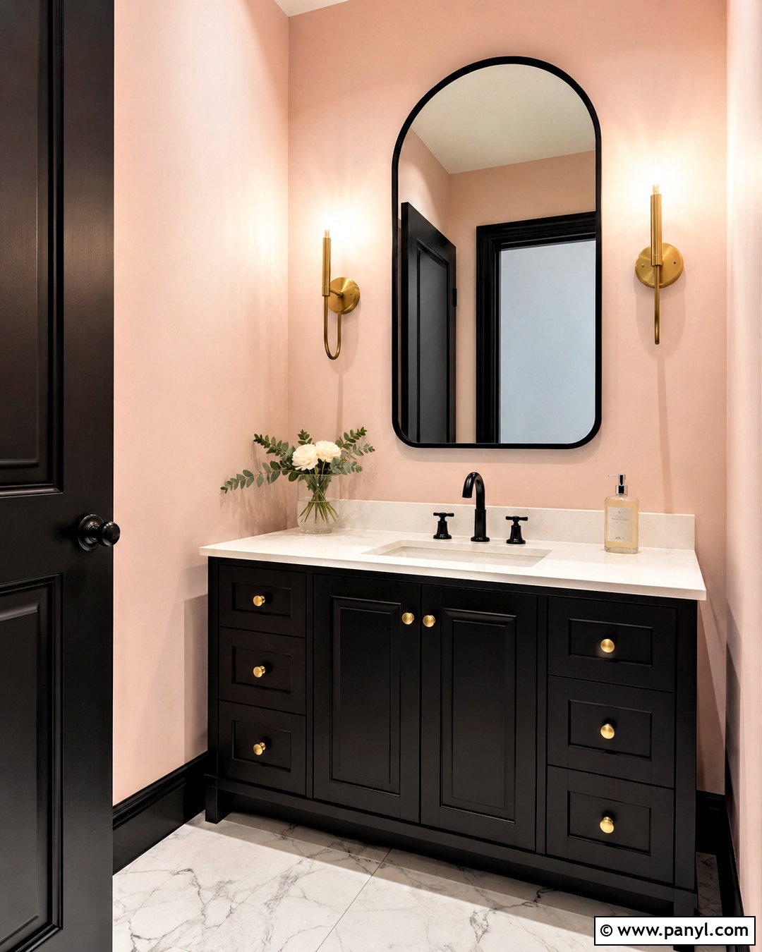 Blush Pink Walls With Black Trim - 20 Wall Colors That Go With Black Ideas