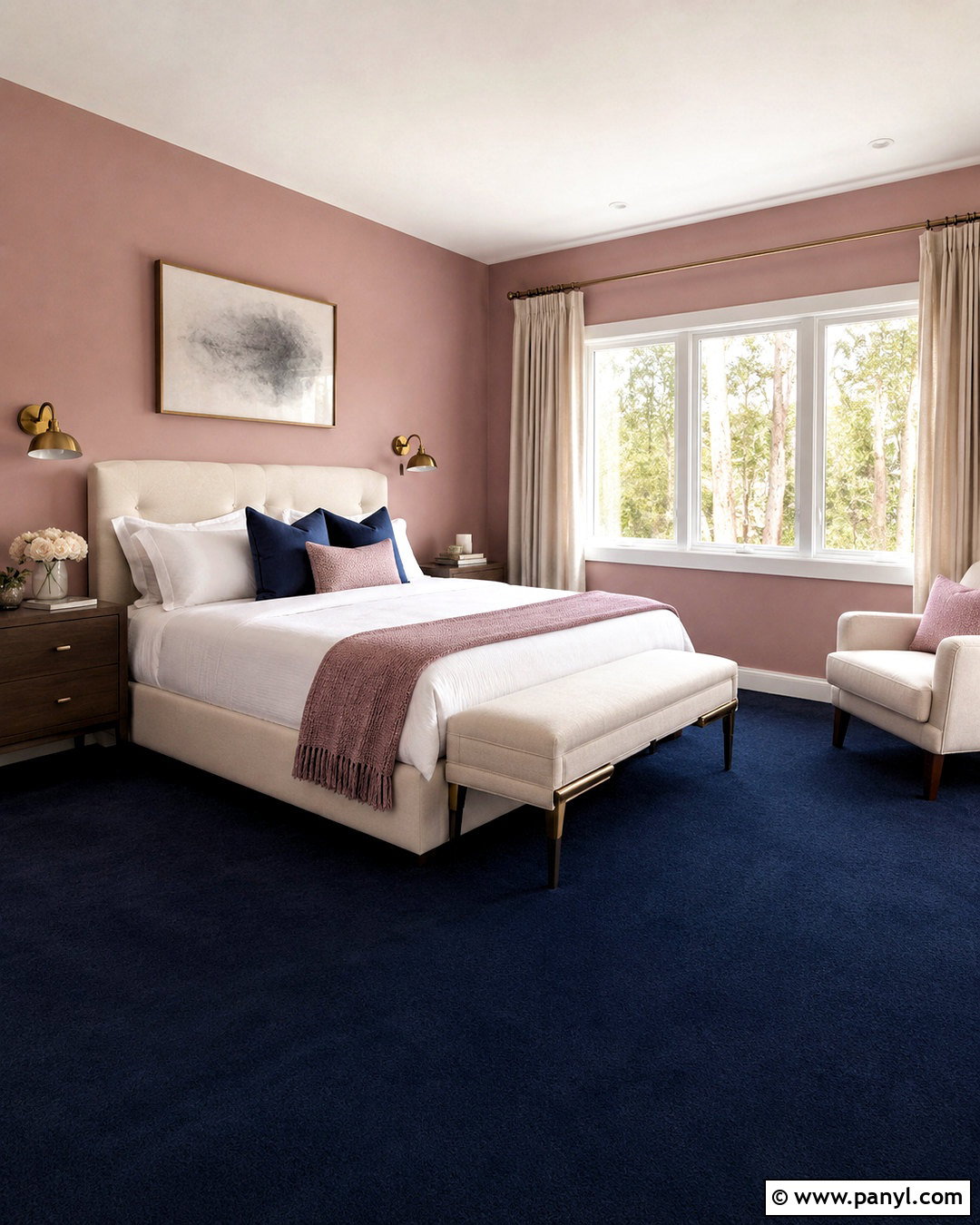 Blush Pink Walls With Blue Carpet - 20 Wall Color With Blue Carpet Ideas