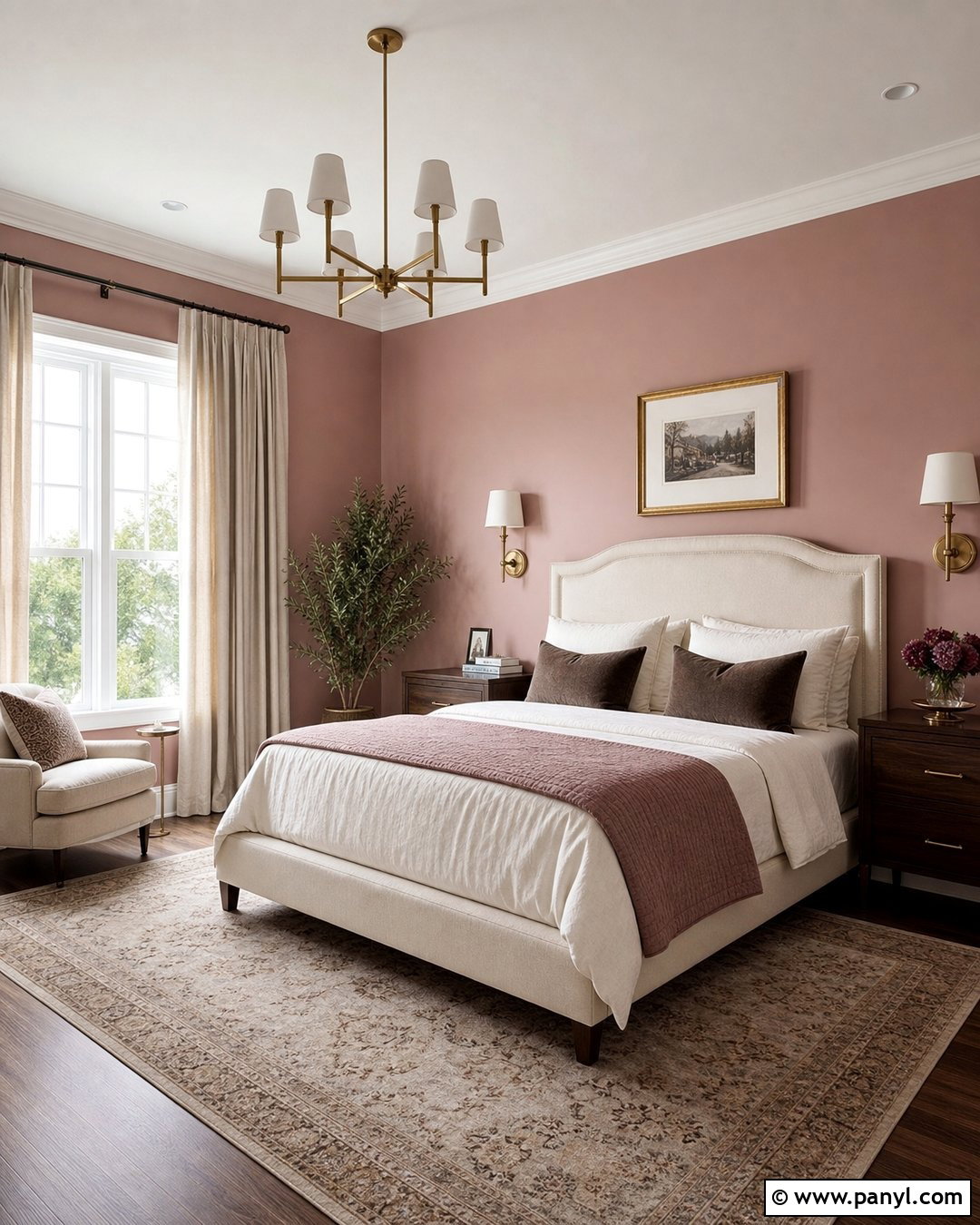 Blush Pink Walls With Brass Accents - 20 Blush Pink Wall Color Ideas