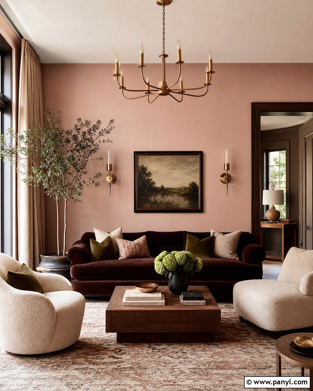 Blush Pink Walls With Brown Furniture - 35 Blush Pink Walls