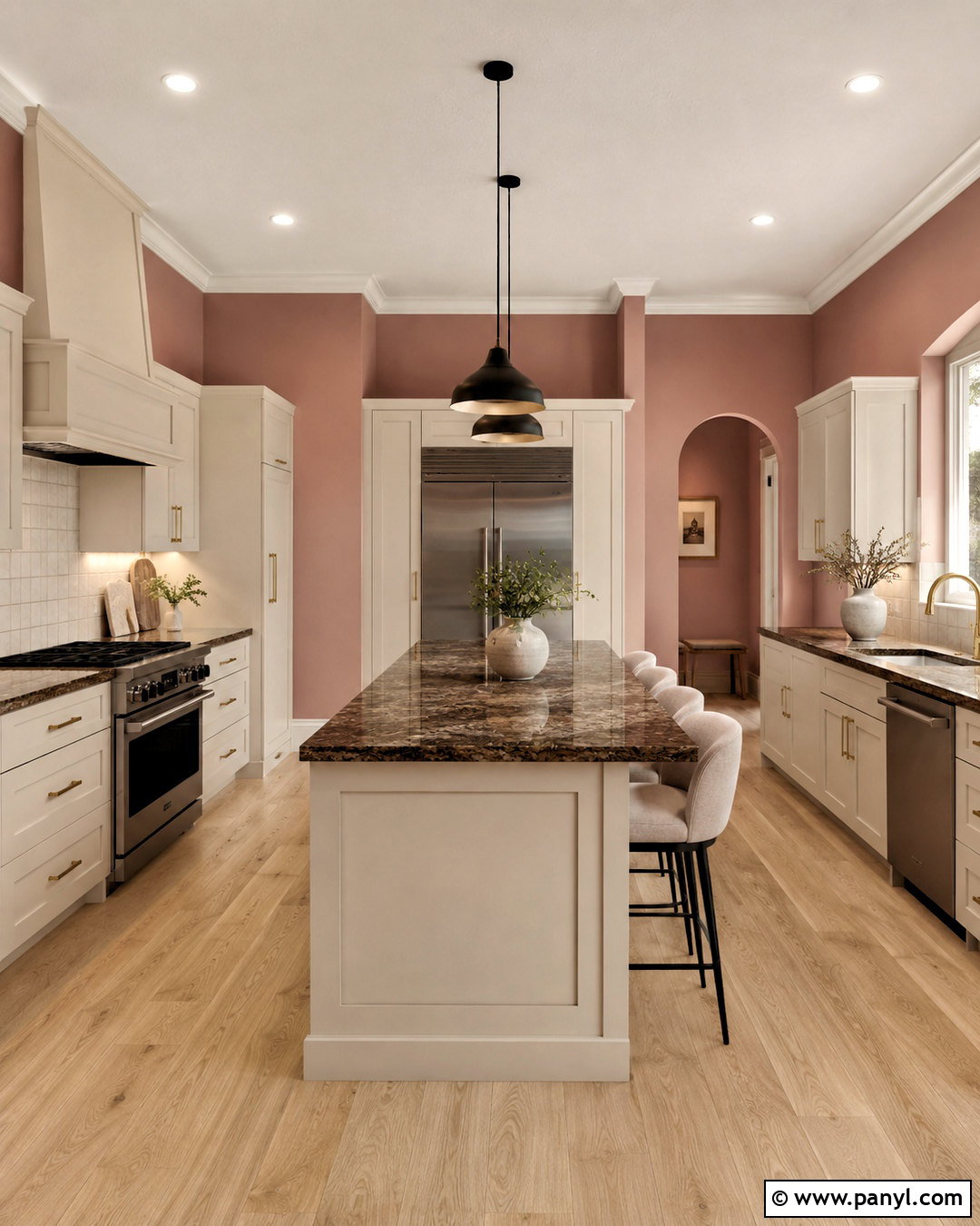 Blush Pink Walls With Brown Granite - 20 What Color Walls Go With Brown Granite Ideas