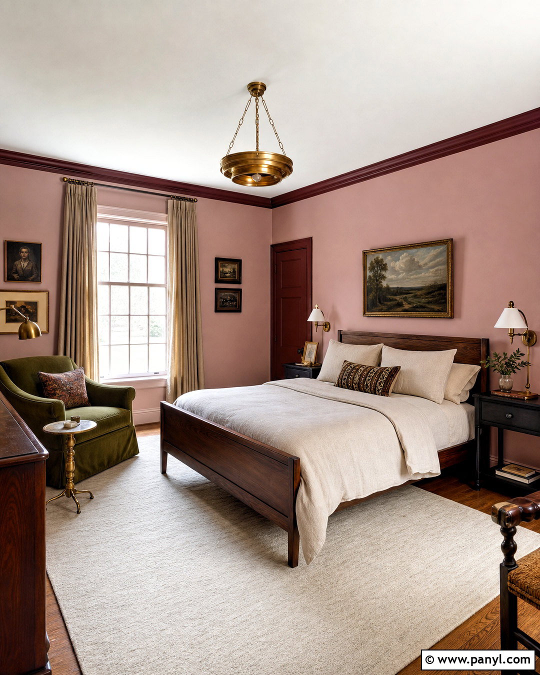 Blush Pink Walls With Burgundy Trim - 20 wall and trim colors ideas