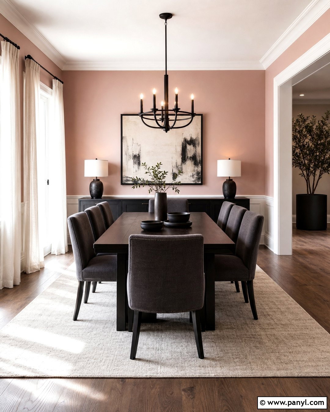 Blush Pink Walls With Charcoal Gray - 20 Blush Pink Wall Color Ideas