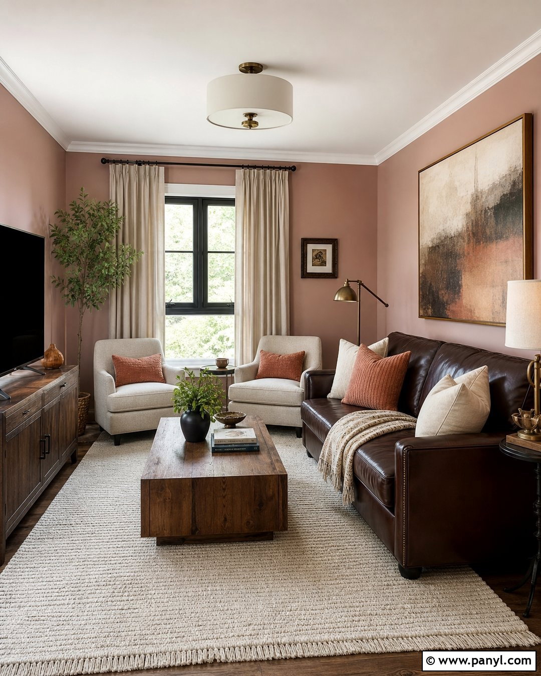 Blush Pink Walls With Chocolate Brown - 20 Blush Pink Wall Color Ideas
